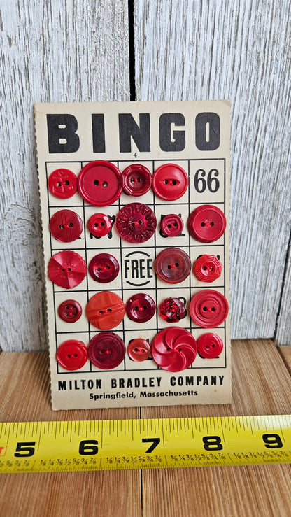 Vintage Button Lot on Bingo Card U PICK Antique quirky cute