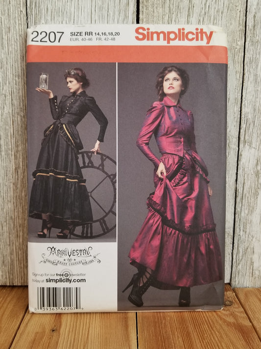 Simplicity 2207 Steam Punk Gowns Halloween Costumes Pattern Size HH6-12 RR 14-20 UNCUT FF