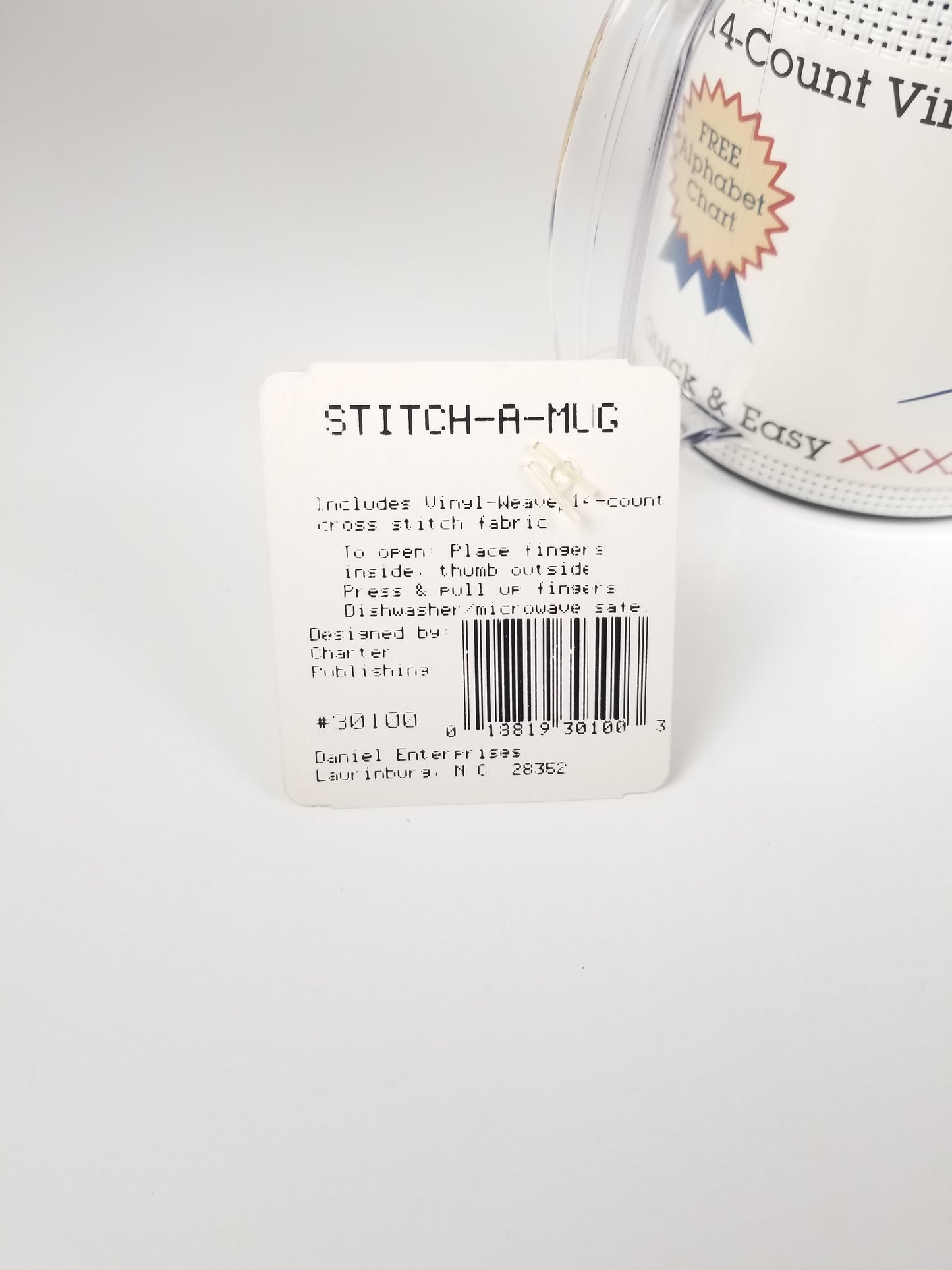 STITCH A MUG Cross Stitch Fabric Insert 14 Count NEW Crafts Cup Gift Made USA Green