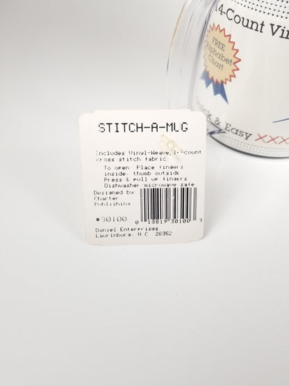 STITCH A MUG Cross Stitch Fabric Insert 14 Count NEW Crafts Cup Gift Made USA Green