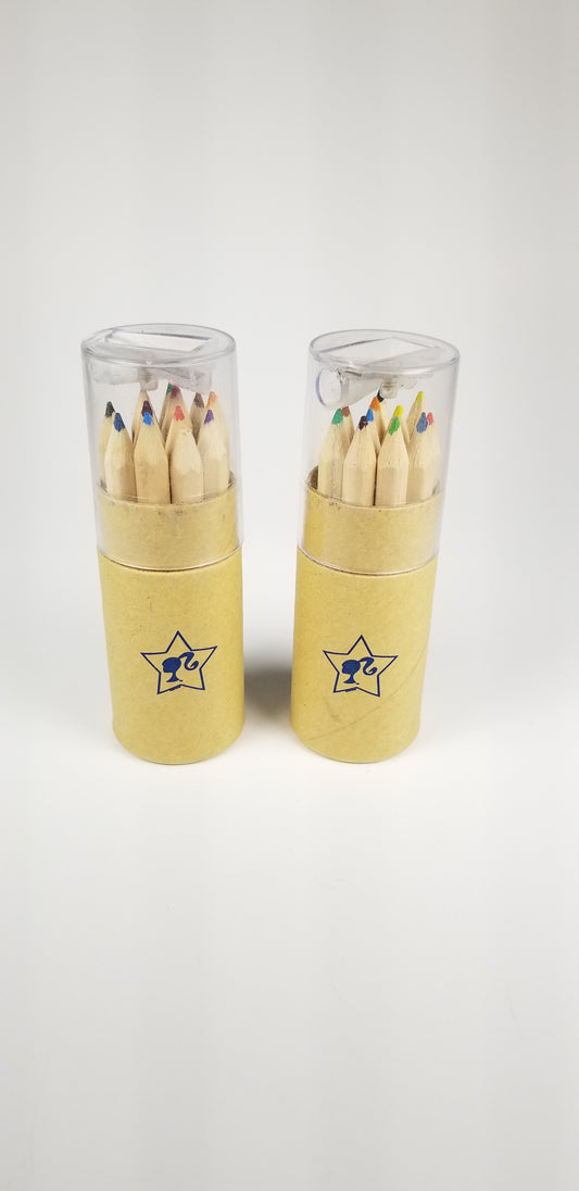 Blast off with Barbie themed mini colored pencils (2 cases) with sharpener