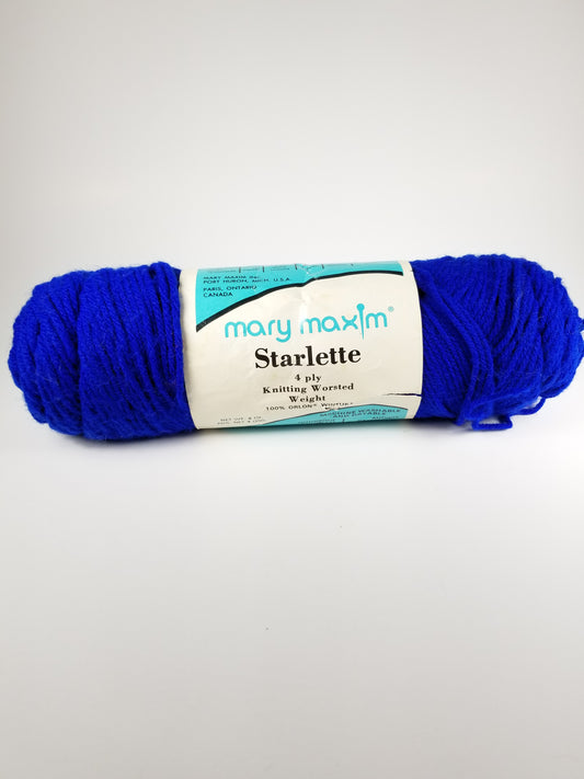 Vintage Mary Maxim Starlette worsted knitting yarn color 2670017 dark blue navy blue lot 162599 4 8