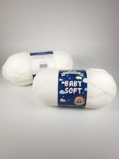 Lion Brand A Star Is Born Baby Soft Baby White (2 yarn skein Bundle) lot: 51616