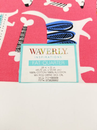 Waverly inspiration Dog and Dog Bone Fat Quarter