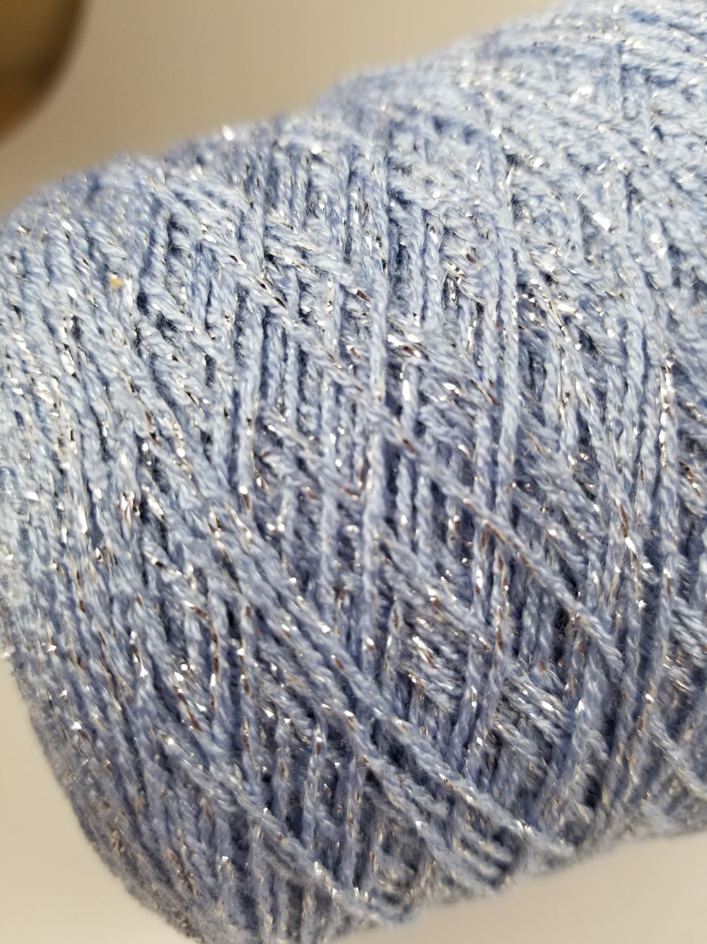 Yarn Country Yarns Flash Ice Blue Glitter Acylic Yarn Cone