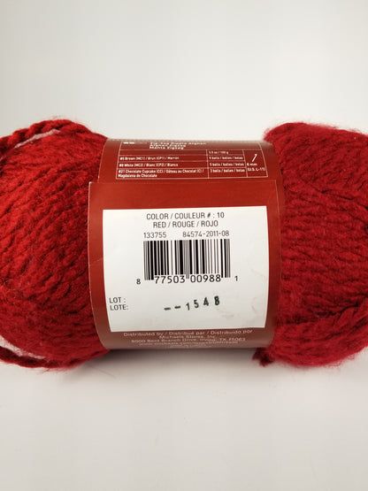 Loops and thread Charisma bulky yarn red #10 lot 1548