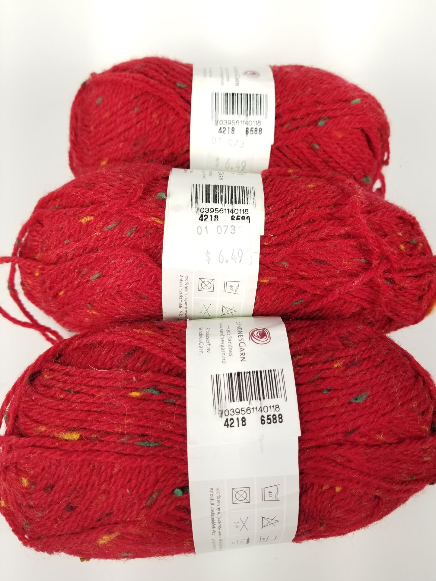 SandenesGarn Smart pure new wool yarn 4218 (3 skein bundle)