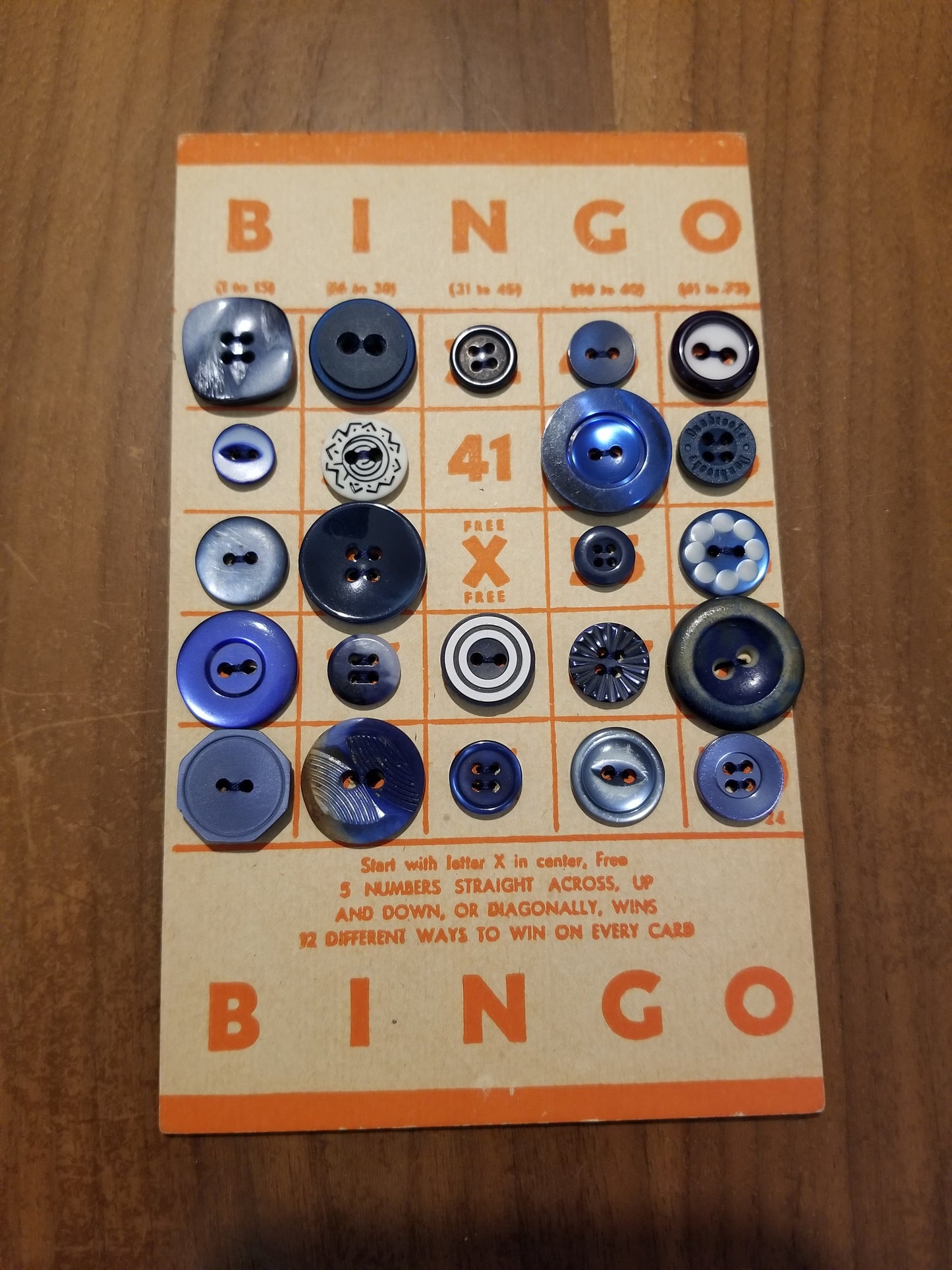 Vintage Button Lot on Bingo Card U PICK Antique Quirky Cute