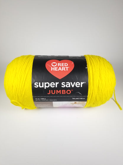 Red Heart Super Saver Jumbo Bright Yellow Yarn 744 Yards 396g