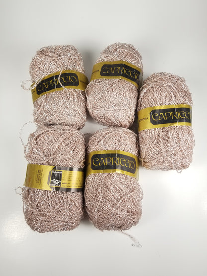 Vintage Nomotta Capriccio Metallic Wool Fine Fingering Yarn Balls 5 skein Bundle Pink