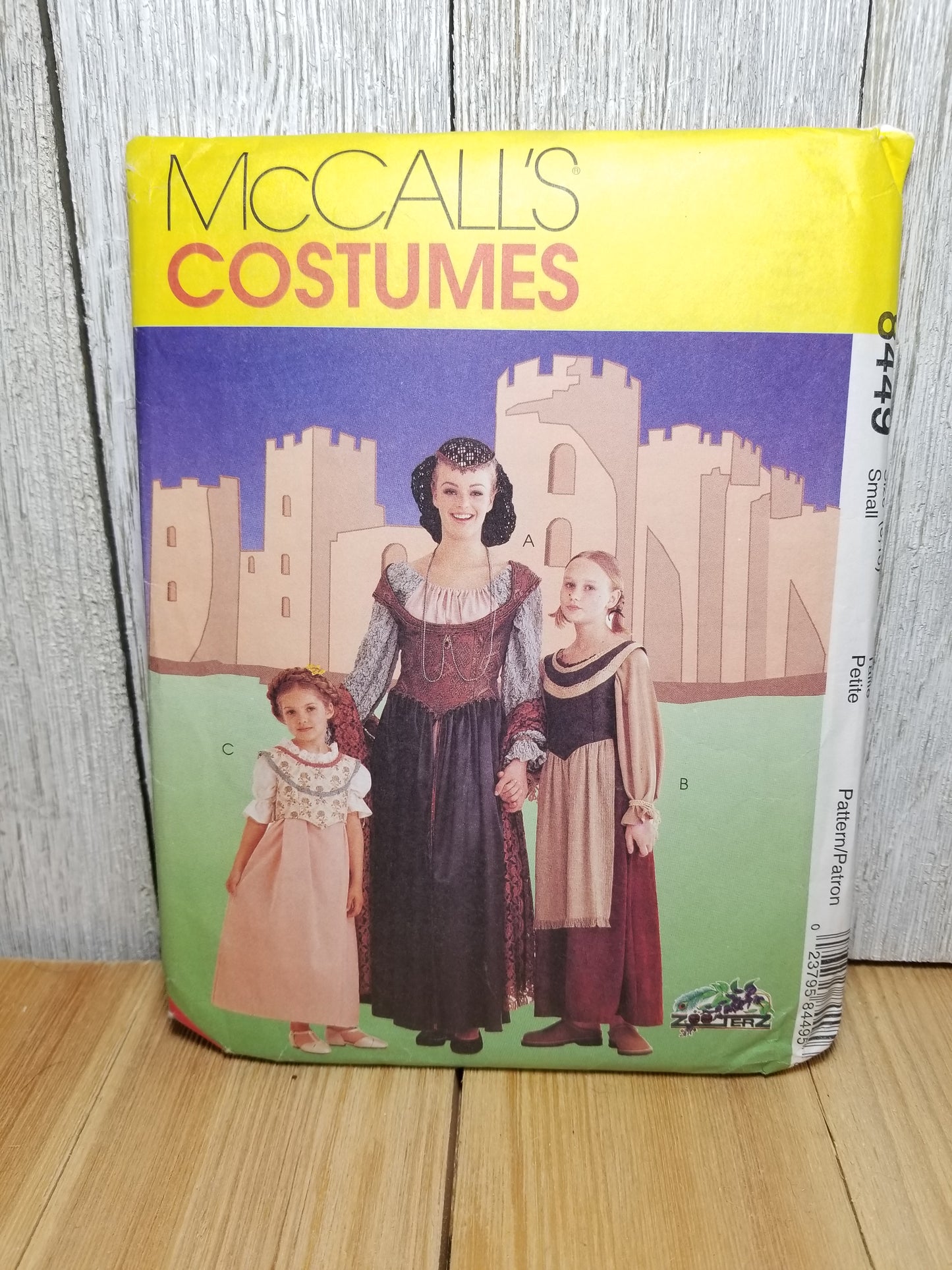 McCall's 8449 Costumes Girls Misses Medieval Costumes Small 8,10 sewing pattern Uncut FF