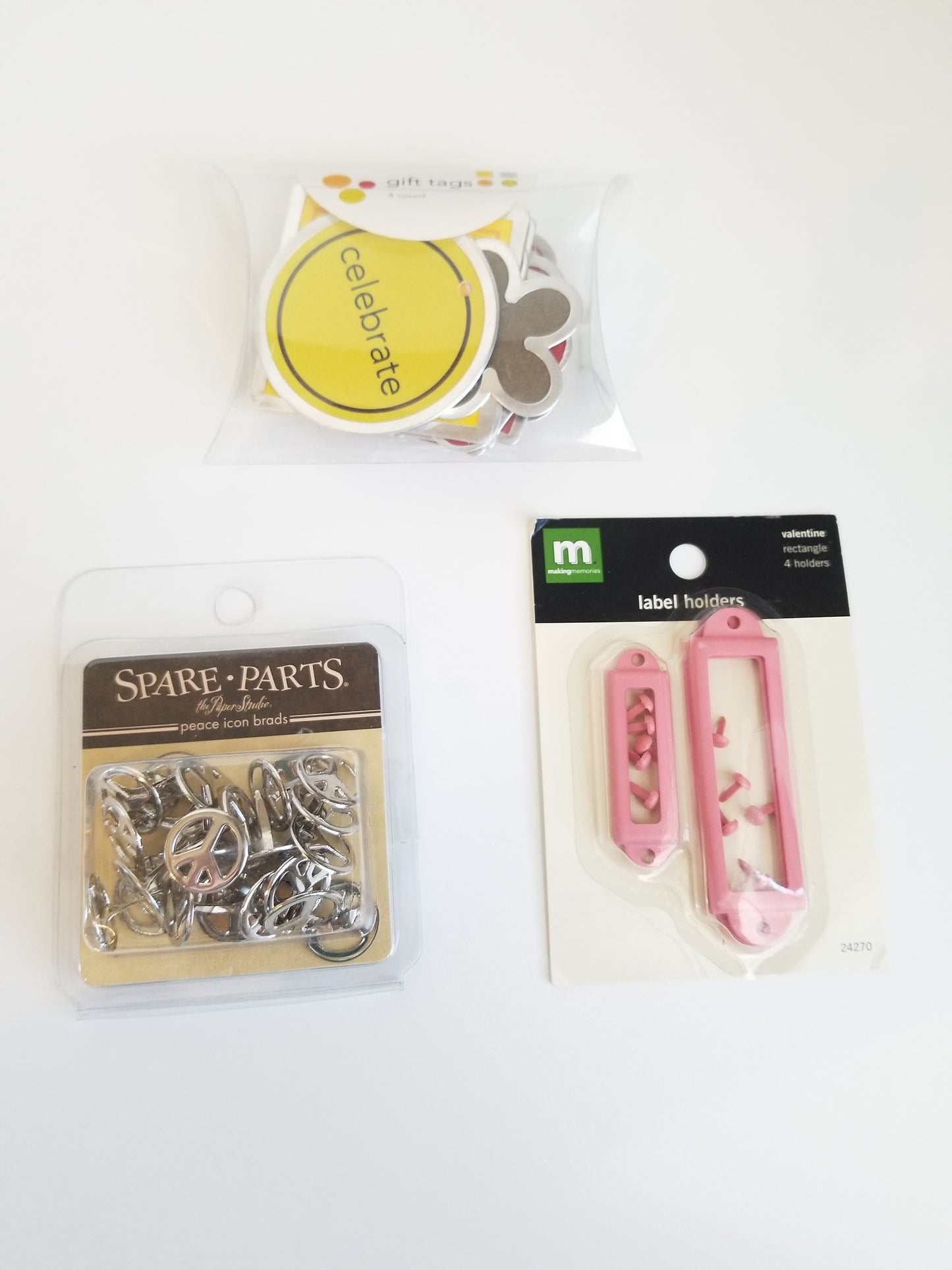 Tags, Brads, and more!  scrapbook embellishments 10 PLUS NEW ITEMS