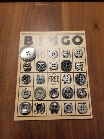Vintage Button Lot on Bingo Card U PICK Antique Quirky Cute