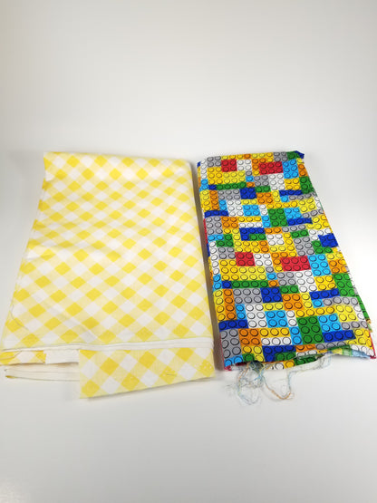 Yellow and blue boys fabric bundle