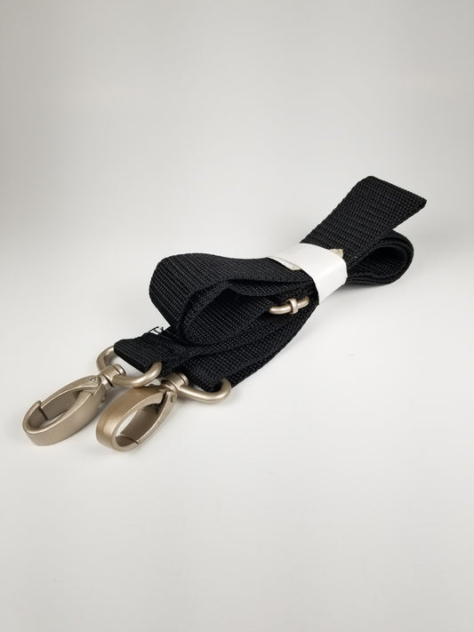 Purse Strap Belt Rose Gold Metal Black Nylon