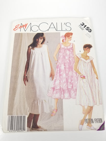 McCall's 3155 Misses Dress or Nightgown Pattern Small Petite UNCUT FF