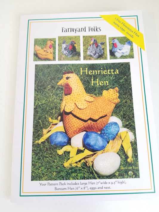 Farmyard Folks Henrietta Hen Sewing Pattern uncut