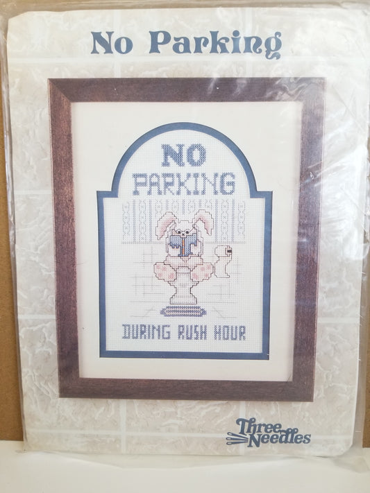 No parking Three Needles Cross Stitch Kit with Frame