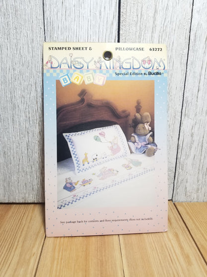 Bucilla Daisy Kingdom Baby Special Edition 63272 Stamped Sheet & Pillow Case