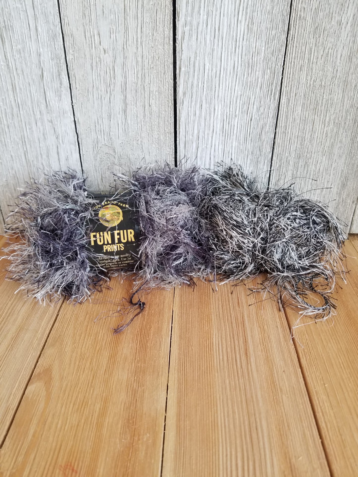 Lion Brand Fun Fur Prints Yarn Lava 2 skein bundle