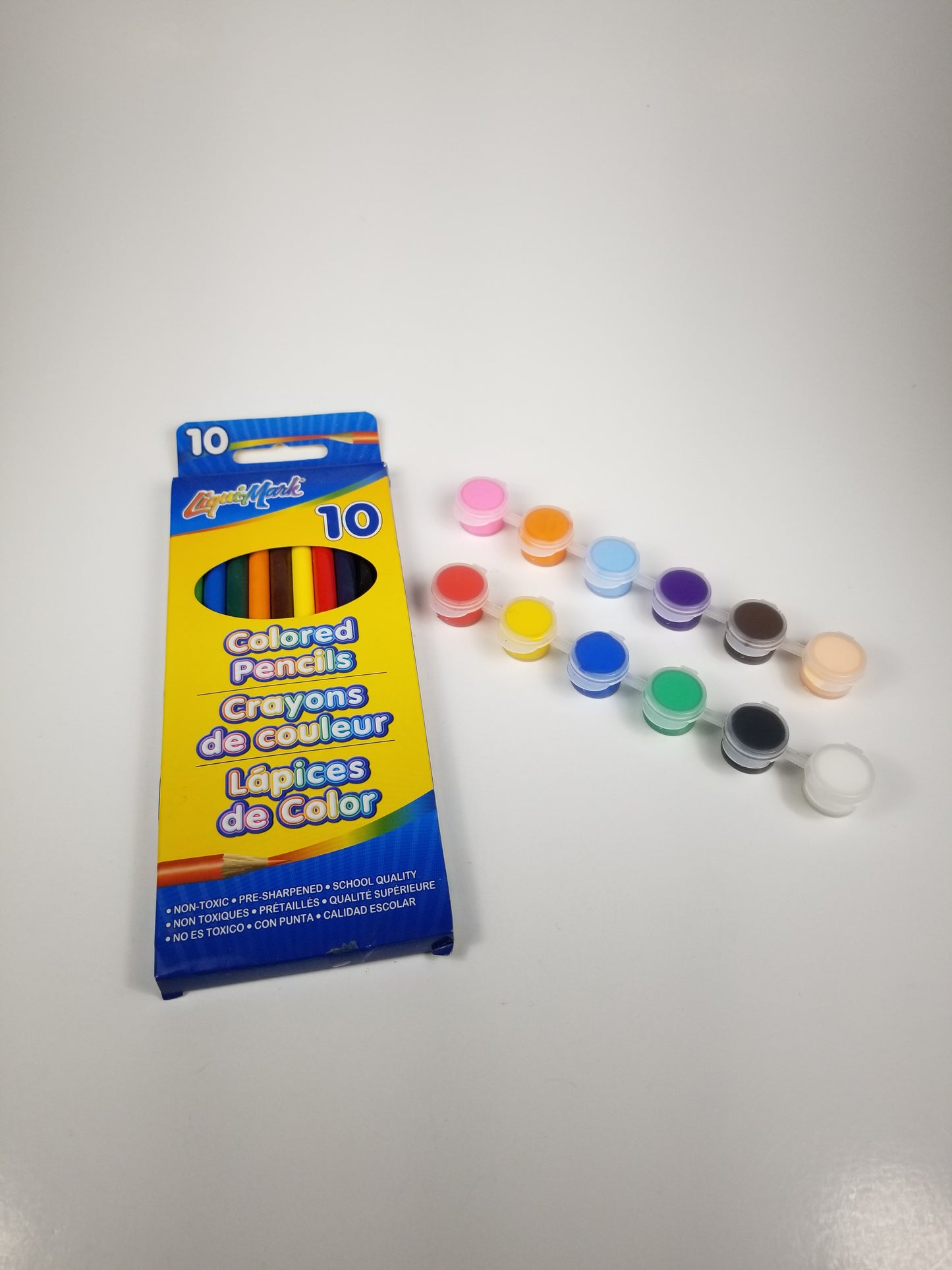 Liquid Mark Colored Pencils 10 piece and 2 paint pots