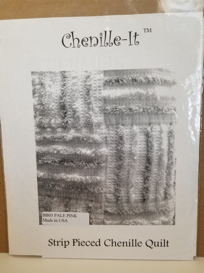 Chenille-It Blooming Bias Strip Pieced Chenille Quilt Pattern BB03 Pale Pink finished size 36"x36"