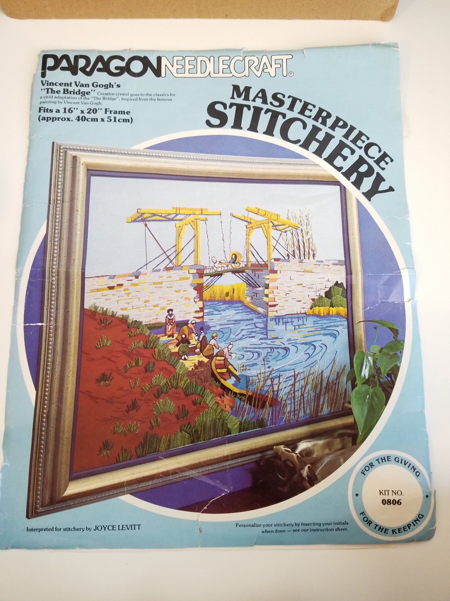 Open Complete Vincent Van Gogh The Bridge 0806 Paragon Needlecraft Masterpice Stitchery