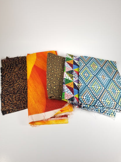 Colorful brown autumn Fabric bundle