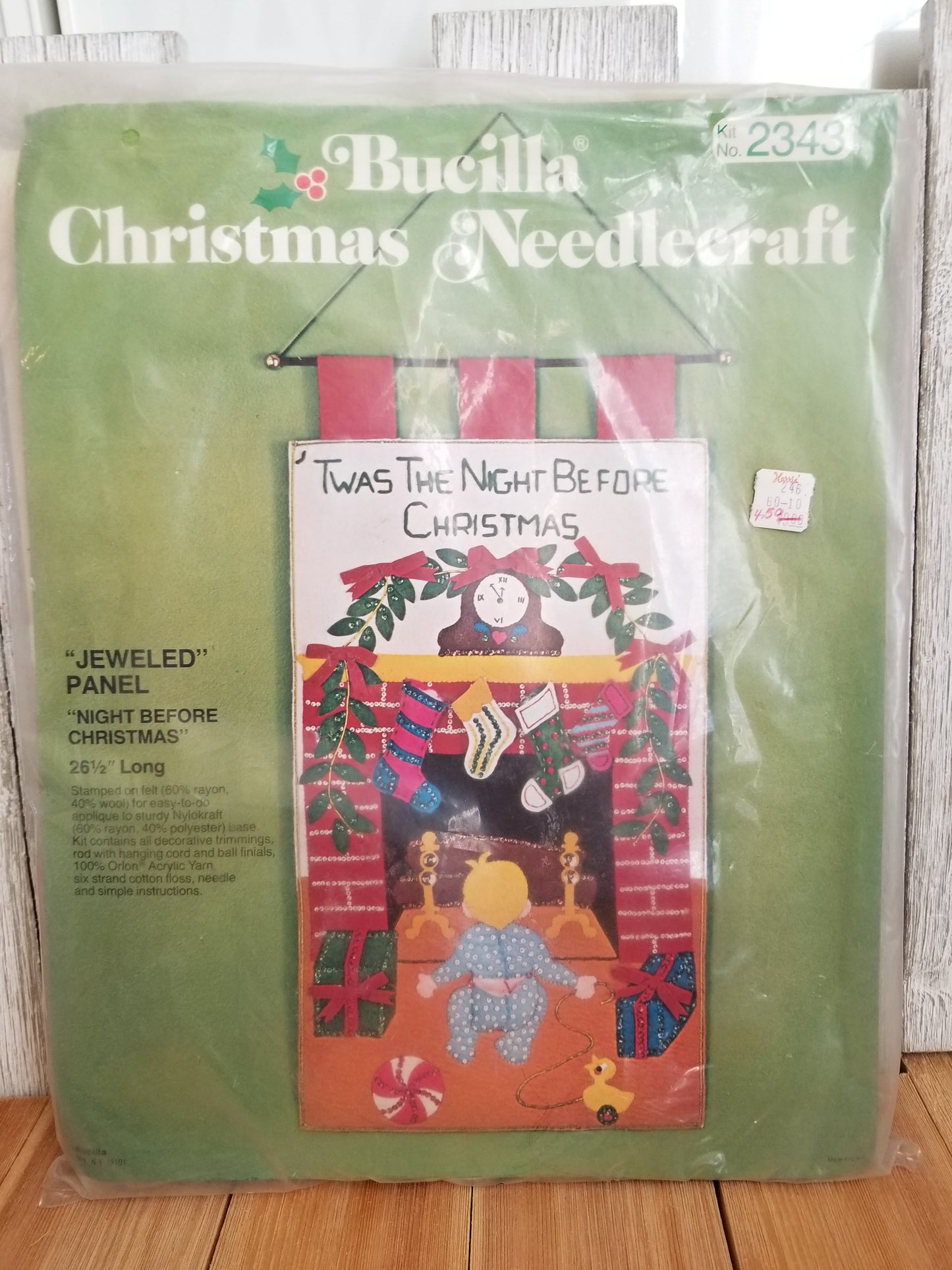 Bucilla Christmas Needlecraft Jeweled Panel Night Before Christmas kit 2343