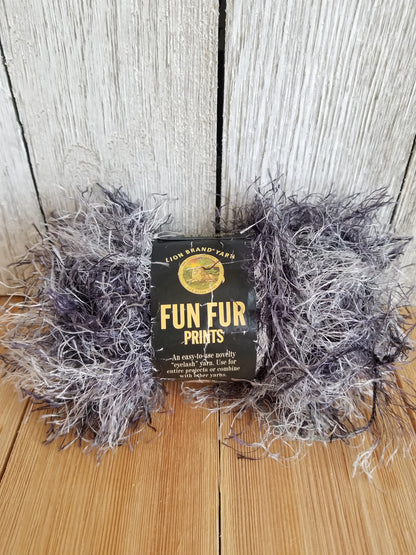 Lion Brand Fun Fur Prints Yarn Lava 2 skein bundle