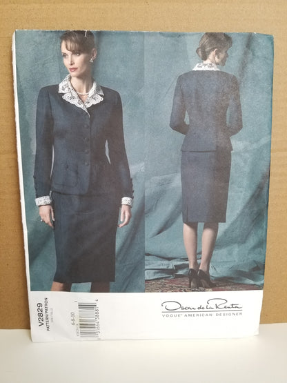 Vogue V2829 Misses Petite Jacket and Skirt Size 6-10 Pattern Uncut FF