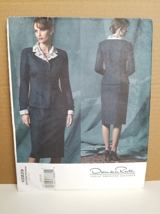Vogue V2829 Misses Petite Jacket and Skirt Size 6-10 Pattern Uncut FF