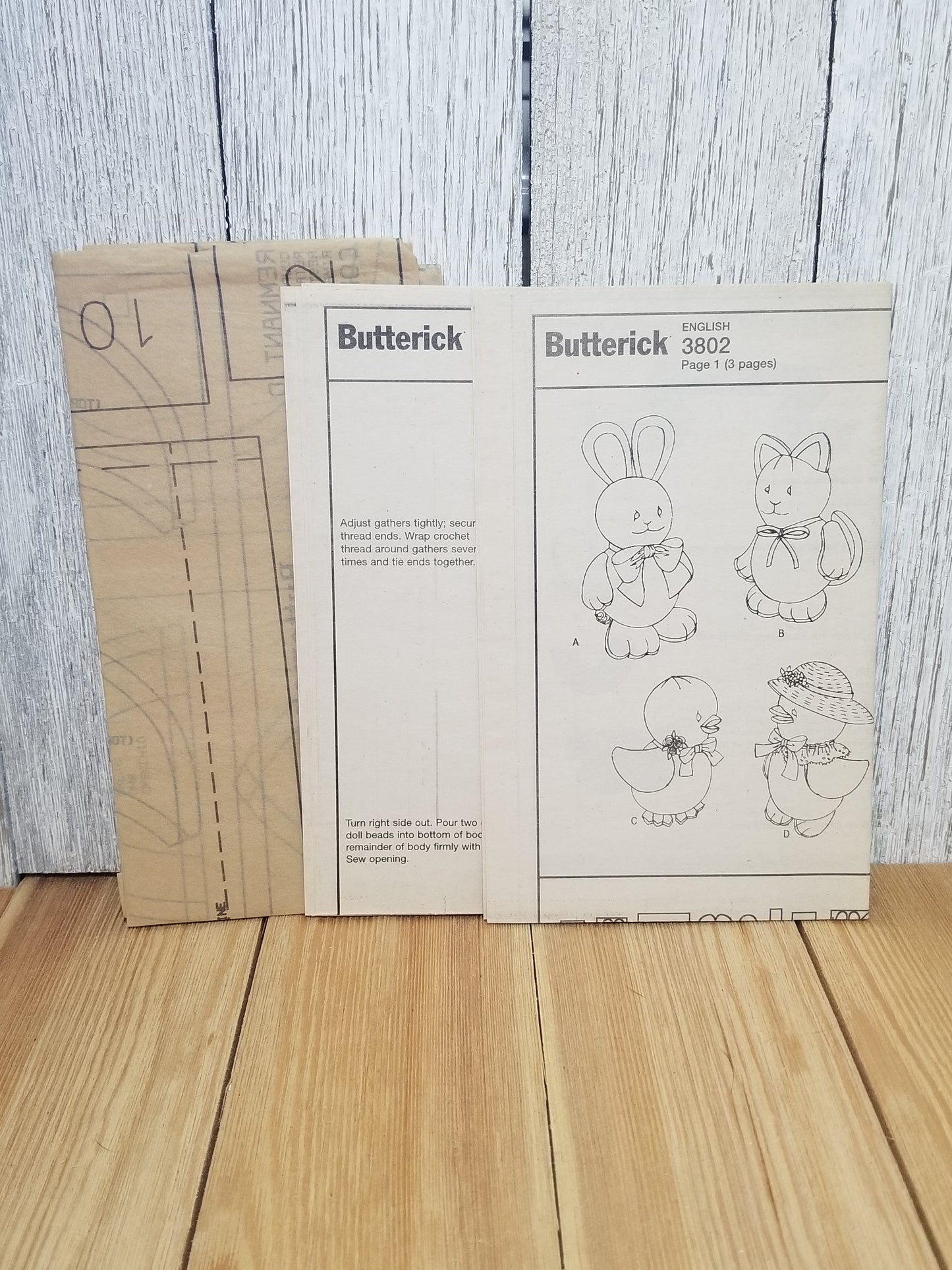 Butterick 3802 Springtime Friends Craft Sewing Pattern by Soft Stuff Uncut FF Easter