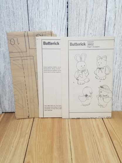 Butterick 3802 Springtime Friends Craft Sewing Pattern by Soft Stuff Uncut FF Easter
