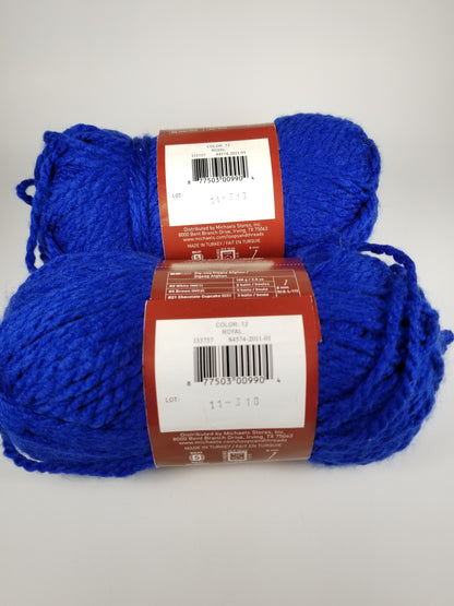 Loops and thread Charisma bulky yarn 2 skein bundle royal lot 11-318