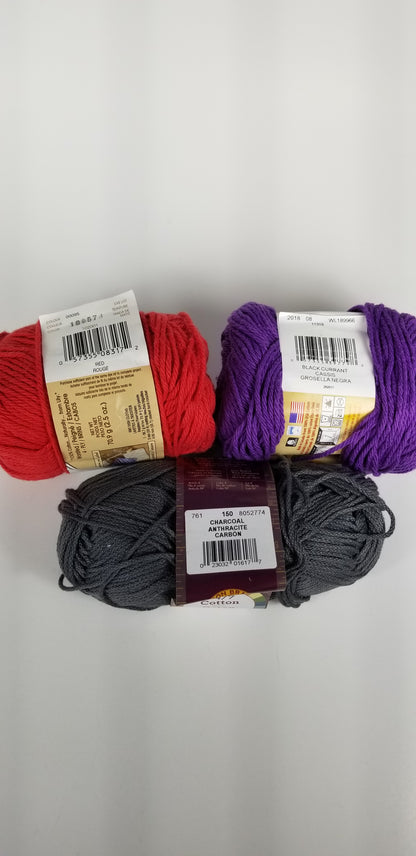 Cotton yarn bundle 3 skeins