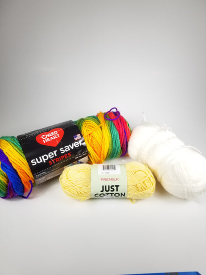 Yarn bundle Super Saver Stripes Premier just cotton mystery lace weight white