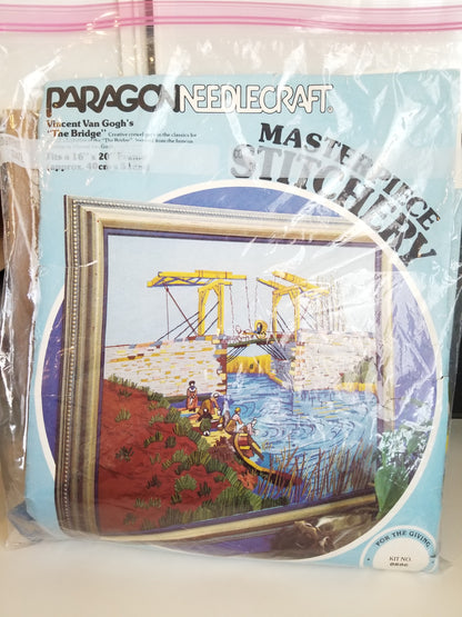 Open Complete Vincent Van Gogh The Bridge 0806 Paragon Needlecraft Masterpice Stitchery