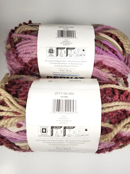 Bernat Mix Home Bordeaux 97003  (2 skein bundle) Yarn