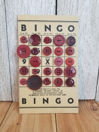 Vintage Button Lot on Bingo Card U PICK Antique quirky cute