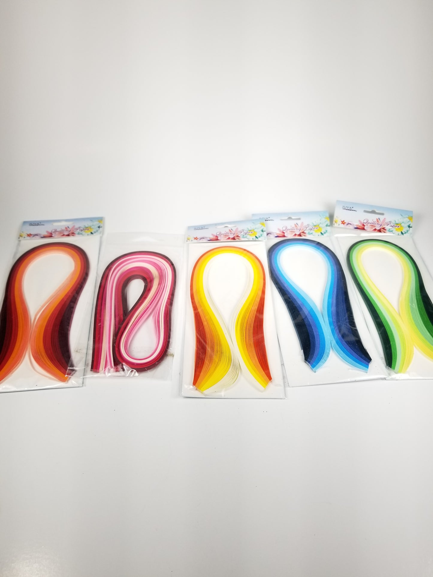 Quilling paper bundle pink, orange, green, blue JUYA brand