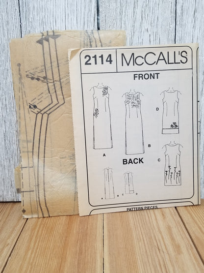 McCall's 2114 Misses Lined Dress Size 6-10 Uncut FF Sewing Pattern Petit-able