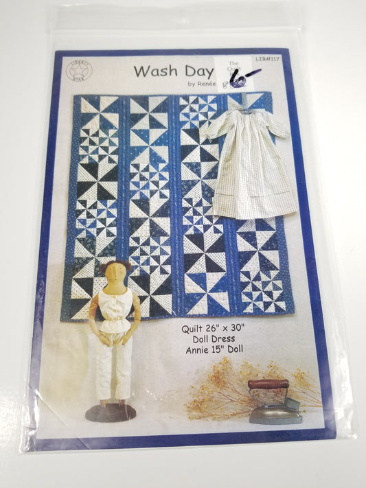 Wash Day Quilt Pattern Doll Pattern And Doll Dress Pattern LIB#117