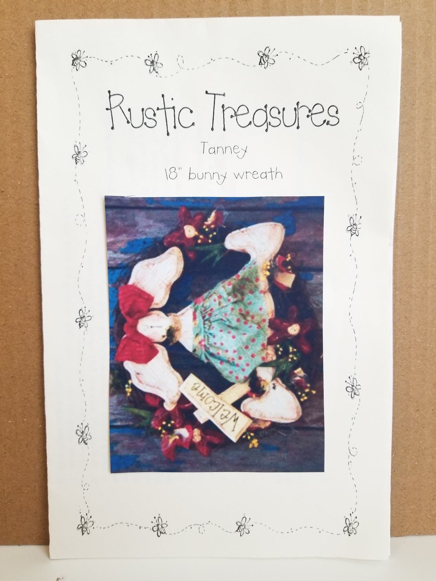 Rustic Treasures Tanny 18" Bunny Wreath Sewing Pattern