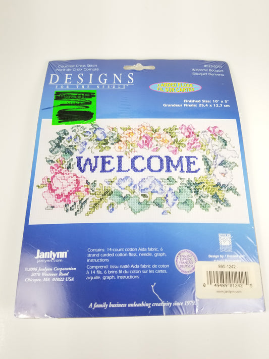 Designs For The Needle Welcome Bouquet Flowers Counted Cross Stitch Kit 023-0259