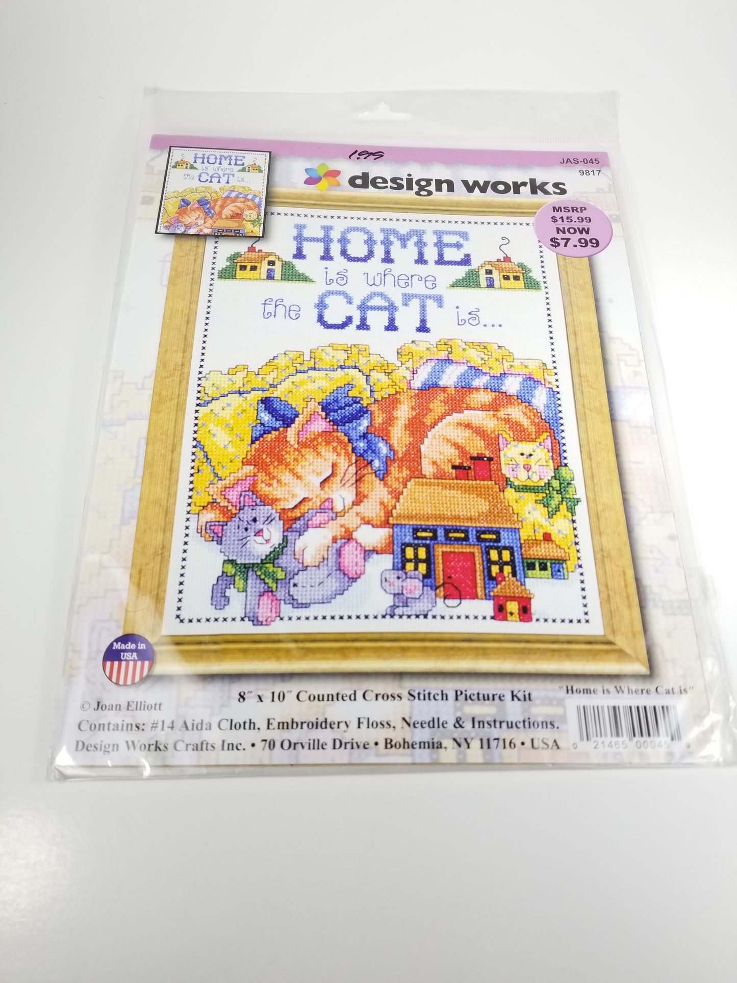 Design works Home is Where the Cat is Counted Cross stitch design pattern