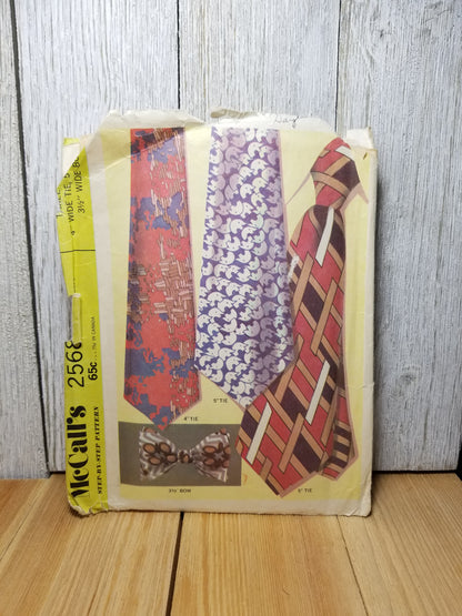 McCall's 2568 2971 Complete Vintage 70s Neckties Bow Tie pattern