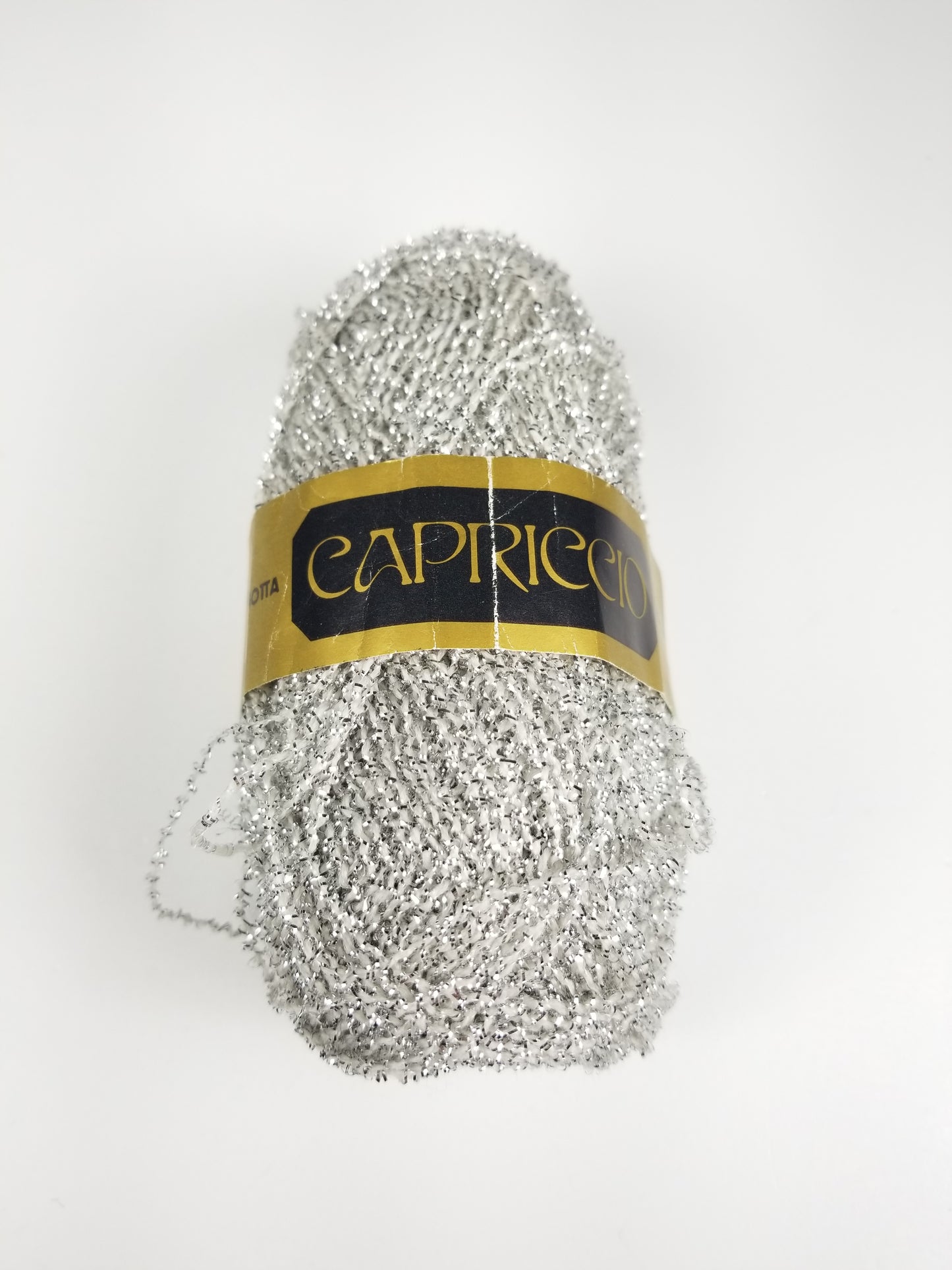 Vintage Nomotta Capriccio Metallic Wool Fine Fingering Yarn Ball Silver