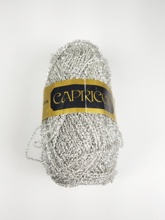 Vintage Nomotta Capriccio Metallic Wool Fine Fingering Yarn Ball Silver