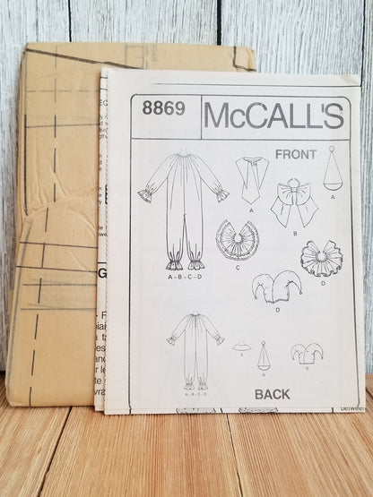 McCalls 8869 Clown Costume Halloween Pattern Size Large 38, 40 UNCUT FF